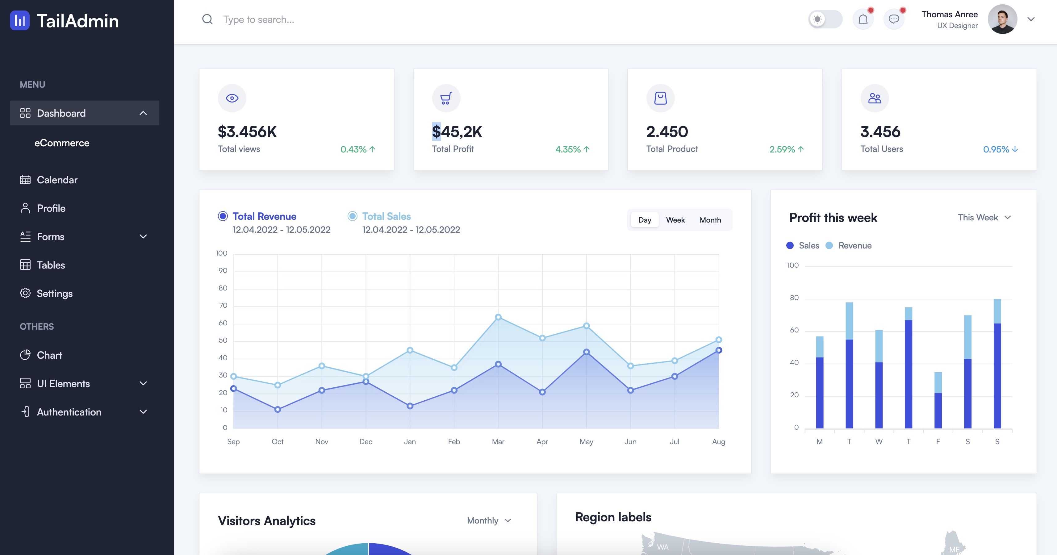 Tailwind Dashboard App